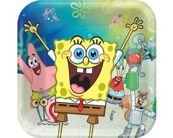 Amscan Borden Spongebob Vierkant 23 X 23 Cm Papier 8 Stuks