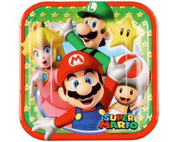Amscan by Riethmuller - Riethmüller - Borden (papier) -Super Mario - (8 stuks-18x18 cm)