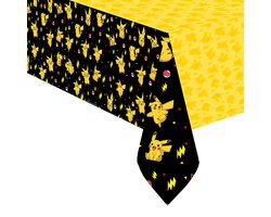 Amscan Pokemon themafeest tafelkleed - geel/zwart - papier - 120 x 180 cm