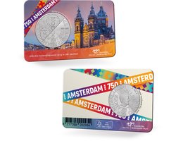 Amsterdam 750 jaar herdenkingsmunt 5 Euro in Coincard UNC