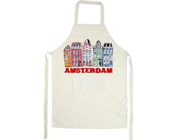 Amsterdam grachtenpanden gekleurd schort