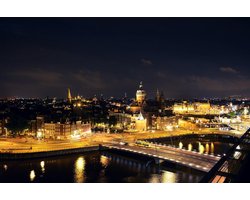 Amsterdam skyline by night
