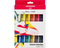 Amsterdam Standard Series acrylverf algemene selectie set | 12 × 20 ml