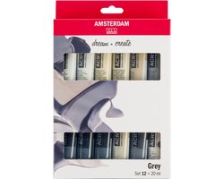 Amsterdam Standard Series acrylverf grijze set | 12 × 20 ml