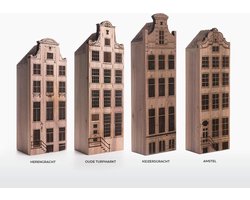Amsterdamse Grachtenpanden (set van 4) – Extra Groot