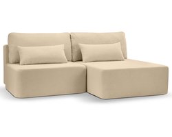 Amsterix hoekbank sofa bed rechts beige - Luxe 2-zits relaxbank - 158x213x95cm