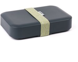 Amuse Zero Waste Lunchbox Large - 900ml - Broodtrommel met Rekker - Brooddoos van 100% recycled kunststof - BPA-vrije Lunchtrommel - Grijs - 210x140x50mm