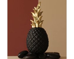 Ananas ornamenten, moderne woonkamer ornamenten, decoratieve figuren, decoratie woonkamer, home store decoratie, kantoordecoraties, polyhars, cadeau 25 cm (zwart