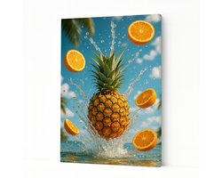 Ananasplons - Muurkunst - Woondecoratie - Canvas schilderij - 50x70 cm