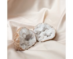 ANAS Geode 12cm Edelstenen - Bergkristal - Spirituele steen - Seleniet - Edelstenen en mineralen