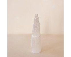 ANAS Seleniet Toren - Edelstenen en Mineralen - Woondecoratie - Engelensteen - Werkt Beschermend, Ontspannend en Inzichtgevend - Zuivert Negatieve Energie