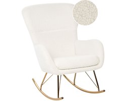 ANASET - Schommelstoel - Wit/Goud - BouclÃ©