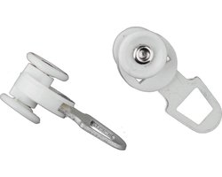 ANCHOR Gordijnrunners voor U-Rails – 50 stuks – Kunststof & Aluminium – Wit – Geschikt voor Gefi en De Luxe U-Rail (U2000/Runner 1107)