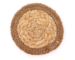 Ancient Wisdom - Decoratieve schaal - Jute en katoen multicolor 10 cm - onderzetter - decoratie - knutselen - edelsteen - terrarium - accessoires