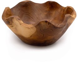 Ancient Wisdom - Decoratieve schaal - Multicolor teakhouten fruitschaal 21x9 cm - serveerschaal - decoratie - keukenaccessoire - fruitmand - houten schaal