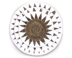 Ancient Wisdom - Decoratieve schaal - Set van drie zeegras kommen multicolor - wanddecoratie - interieuraccessoire - cadeauidee - natuurlijke materialen - decoratief - schaal