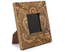 Ancient Wisdom - Fotolijst - Kleine fotolijst van mangohout 10x15 cm met mandala-patroon - foto lijst - wanddecoratie - interieur - kunst - cadeau