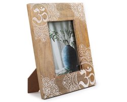 Ancient Wisdom - Fotolijst - Mango houten fotolijst multicolor 28x23x2cm - Buddha - Decoratie - Herinneringen - Kunstwerk - Uniek - Foto