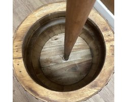 Ancient Wisdom - Kruk - Bierfustkruk multicolor hout 38 x 32 cm - zitmeubel - barkruk - decoratie - tuinmeubel - meubel