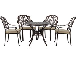 ANCONA - Tuinset voor 4 - Bruin - Aluminium