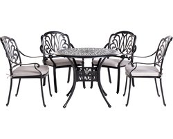 ANCONA - Tuinset voor 4 - Zwart - Aluminium