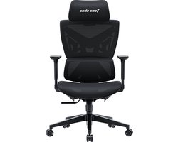 Andaseat X-Air Mega Premium Mesh Gaming chair - gamestoel - ergonomische bureaustoel volwassenen - nek en rug steun - verstelbaar comfort - kras en vlek bestendig - metalen onderstel- Zwart stof/weefsel - zitgedeelte van Mesh