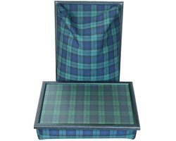 Andrews - Laptray - Schoottafel - Schootkussen - Laptoptafel - Dienblad met kussen - Black Watch Schotse Ruit - 40,5x30,5x9 cm
