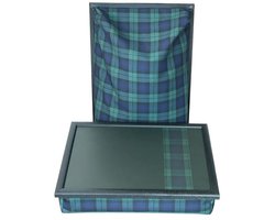 Andrews - Laptray - Schoottafel - Schootkussen - Laptoptafel - Dienblad met kussen - Blackwatch Schotse Ruit - Streep - 40,5x30,5x9 cm