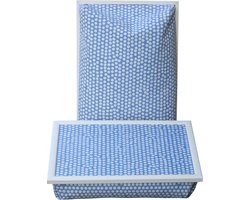 Andrews Laptray, Schoottafel, Schootkussen, Laptoptafel, Dienblad met kussen Blauw-witte Stip