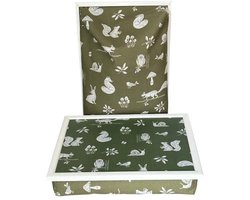 Andrews - Laptray - Schoottafel - Schootkussen - Laptoptafel - Dienblad met kussen - Bosvrienden - 40,5x30,5x9 cm