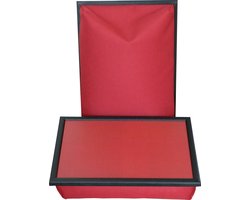 Andrews - Laptray - Schoottafel - Schootkussen - Laptoptafel - Dienblad met kussen - Effen Rood - 40,5x30,5x9 cm