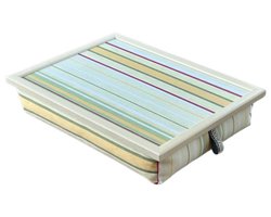 Andrews - Laptray - Schoottafel - Schootkussen - Laptoptafel - Dienblad met kussen - Gele Streep - 40,5x30,5x8 cm