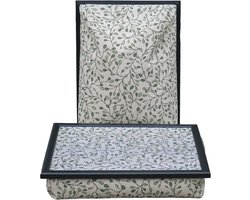 Andrews Laptray, Schoottafel, Schootkussen, Laptoptafel, Dienblad met kussen Kleine Blaadjes