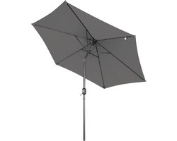 Angel Living Parasol Ø 270 cm Tuinscherm Marktscherm Terrasparasol Taupe Rond Zonnescherm van Aluminium, Staal en Polyester UV50+