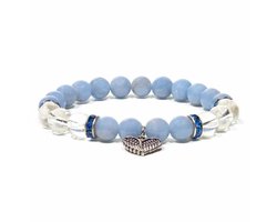 Angeliet/bergkristal armband elastisch