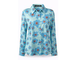 Angelle Milan - Blouse Dames - Lichtblauw - Travelstof - Ademend