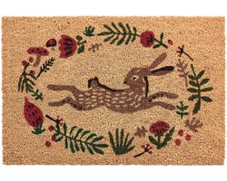 ANGONO - Deurmat - Naturel - 60 x 90 cm - Kokosvezel/PVC