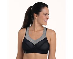 Anita - Active PanAlp Wool sport bh - black/melange - 95C