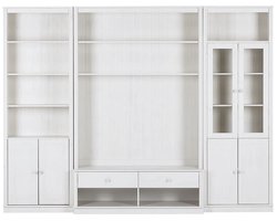 Anita|Wandkast met 2 boekenkasten en 1 lowboard in grenenwit