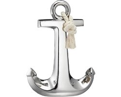 Anker beeldje - maritiem - steen - 35 x 27 cm - Strand/zee woonaccessoires