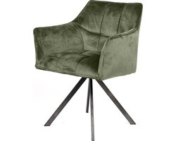 AnLi Style Armstoel raster draaibaar - groen velours