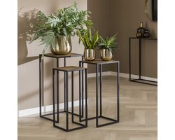 AnLi Style Bloemenzuil set/3 iron metallic