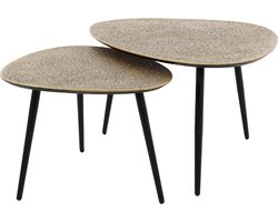 AnLi Style Salontafel set/2 driehoekig metallic / brons antiek