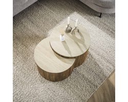 AnLi Style Salontafel set/2 halfrond Nuovo travertin