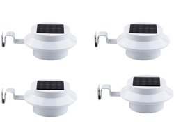 ANMI® 4 stuks Solar Gootlampen Buiten - LED Wit - IP65 Waterdicht - Automatische Schemerverlichting - voor Tuin/Oprit/Pad/Gazon