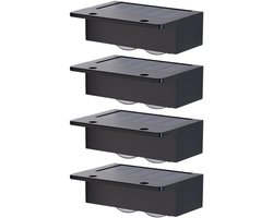 ANMI® Solar Trapverlichting Set Van 4 - LED Step Lights Buiten - Schemersensor Automatisch Aan Uit - Waterbestendig - PC ABS - Voor Trap Treden Schutting Muur Balkon Tuinpad - Washlight Effect