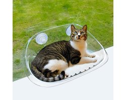 ANMI – Transparante Katten Hangmat voor Ramen – Sterke Zuignappen, Veilig & Comfortabel Vensterbank Kattenbed, Draagvermogen tot 12kg – Hangende Katten Ligplek Binnenkatten