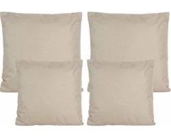 Anna Collection Bank/tuin kussens set - binnen/buiten - 4x stuks - beige/taupe - In 2 formaten