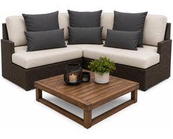 Anna Collection Bank/tuin kussens set - binnen/buiten - 6x stuks -antraciet grijs - In 2 formaten laag/hoog
