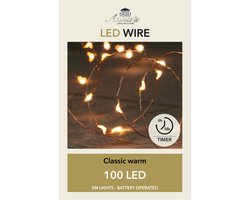 Anna Collection Draadverlichting lichtsnoer - 100 leds - koper - warm wit licht - 500 cm